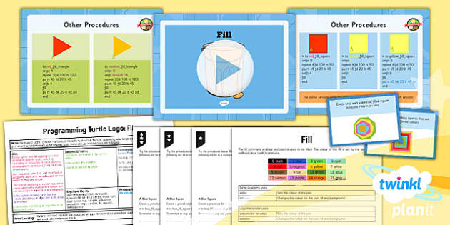 Computing: Programming Turtle Logo: Year 4 Fill Lesson Pack 4