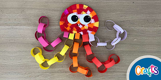 Paper Chain Jellyfish - Twinkl Craft (teacher made) - Twinkl