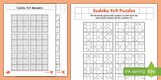 SUDOKU 6x6 worksheet