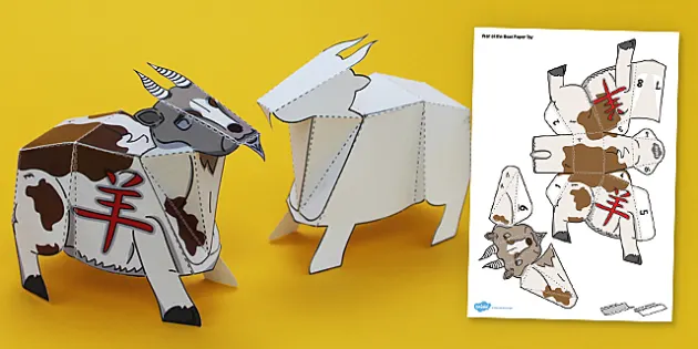 Year of the Goat Paper Toy (teacher made) - Twinkl