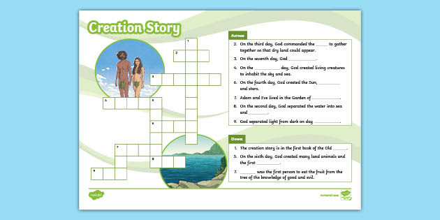 KS2 Creation Story Crossword Religion Twinkl