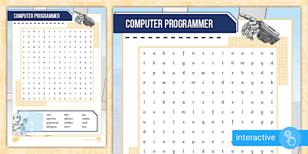 Computer Programmer Word Search - Primary Education Resource