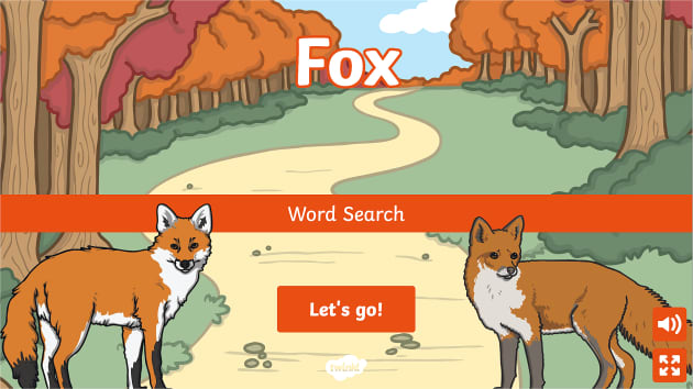 Interactive Fox Word Search Puzzle