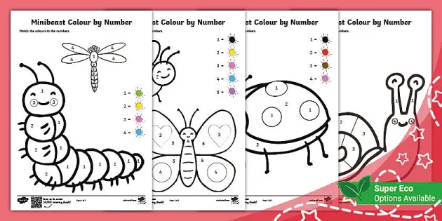 数字】ぬりえ パズル - 昆虫 | ダウンロード・印刷 | 幼児学習教材