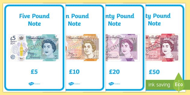 british uk money pictures of play money to print