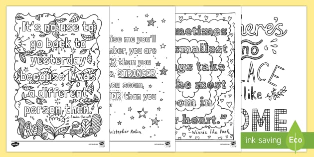 Bullet Journal Inspirational Quotes Colouring Page