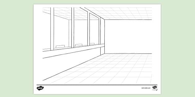 FREE! - Empty Room With Counter Background Colouring Sheet
