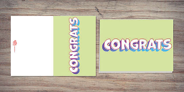 Congrats 3D Text Card | Twinkl Party (teacher made) - Twinkl