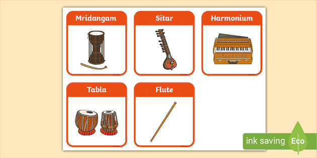 their　Musical　Names　FREE!　Instruments　Pictures　of　Indian　Poster