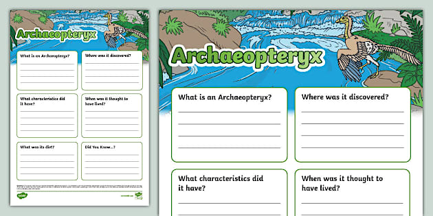 Archaeopteryx Fact File Template (teacher made) - Twinkl