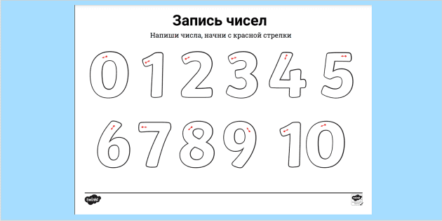 Цифры на Русском от 1 до 10