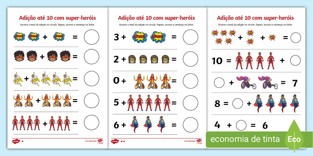 Atividades de Matematica Para Educação Infantil - Adição - 2º ANO -  Exercício 1