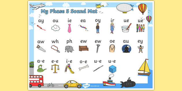 Details about   Phonics Sounds Mat A4 Size Poster   Phase 5   Primary School Key Stages 