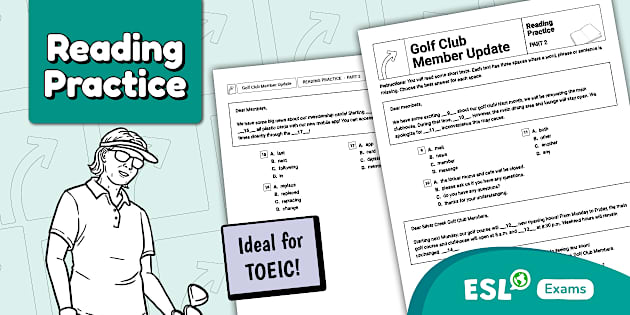 Reading Practice for TOEIC Bridge - Part 2 (Golf Club Member Update)