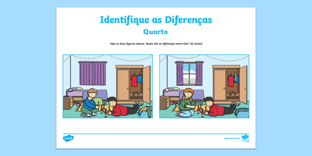 jogo de educação para crianças encontra três diferenças entre duas