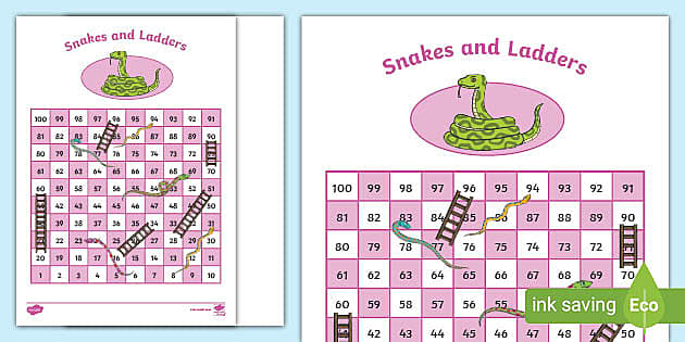 Snakes And Ladders Template - Printable Board Game - Twinkl