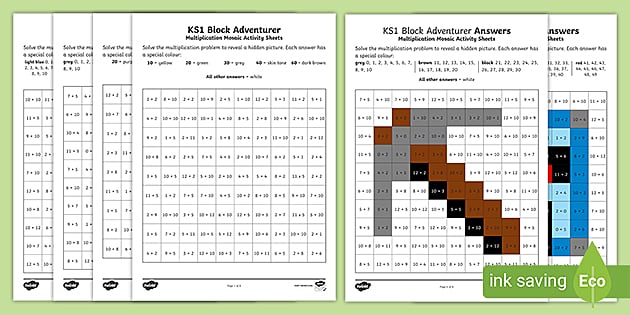 Ks1 Block Adventurer 2 5 And 10 Multiplication Tables Maths Mosaic