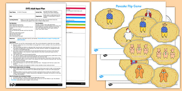 Pancake Flip Game EYFS Adult Input Plan and Resource Pack to Support ...