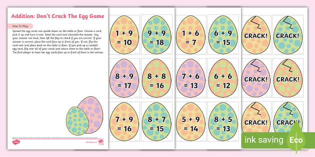 Addition: Don't Crack the Egg Game (teacher made) - Twinkl