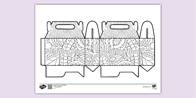 Memory Box Mindfulness Colouring Template (teacher made)