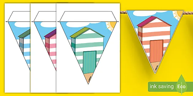Details about   BLUE BEACH HUTS SEASIDE FABRIC BUNTING 220CM 8 FLAGS12 CM X 15 CM FULLY LINED 