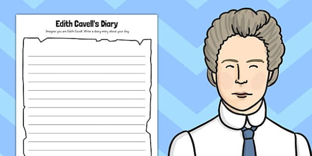 Edith Cavells Diary Worksheet / Worksheet - Twinkl