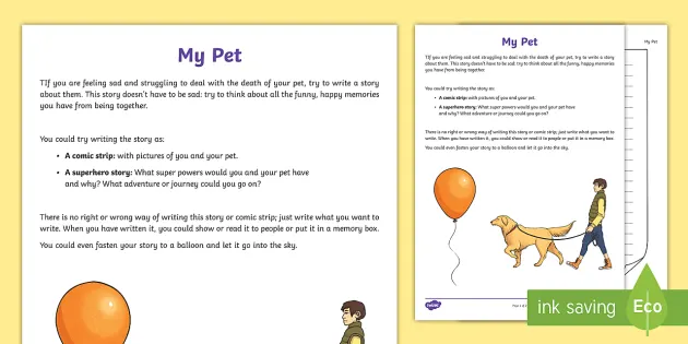 A Story About My Pet Worksheet / Worksheet (teacher made)