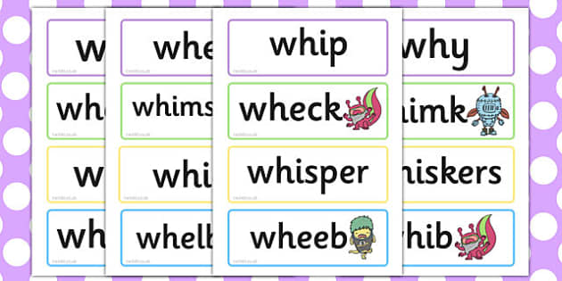 Phase 5 'wh' Flashcards Real and Nonsense Words - phase 5, flashcards