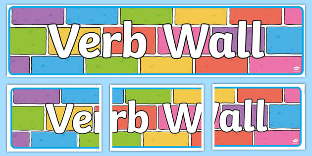 👉 Verb Wall Display Banner - Word Wall Display Banner Colour Bricks