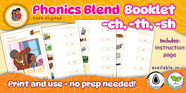 Grade 2 Phonics - -ch, -sh, -th - Booklet (CAPS Aligned)