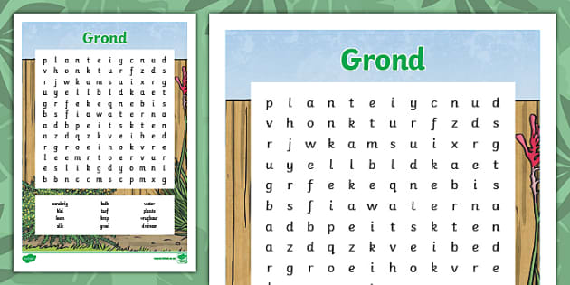 Grond Woordsoek (l'enseignant a fait) - Twinkl