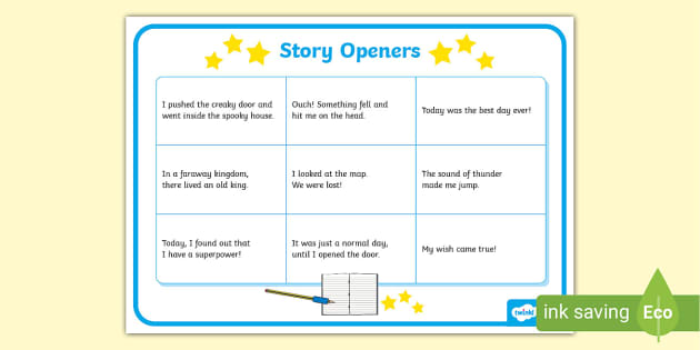 KS1 Story Openers Word Mat teacher made Twinkl
