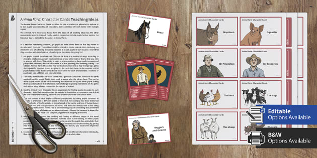 GCSE Animal Farm Character Analysis Cards | Beyond English
