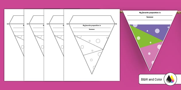 Prepositions Bunting (teacher made) - Twinkl