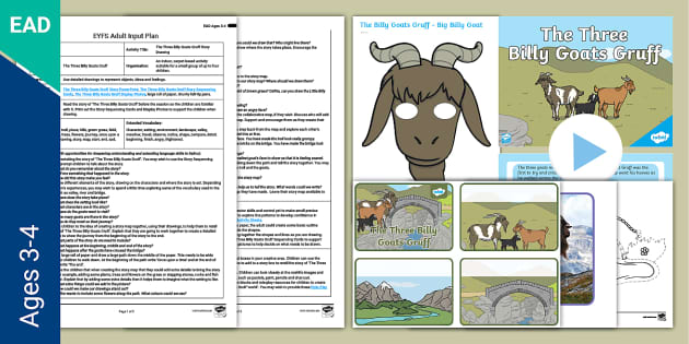 EYFS The Three Billy Goats Gruff Story Drawing Plan and Pack