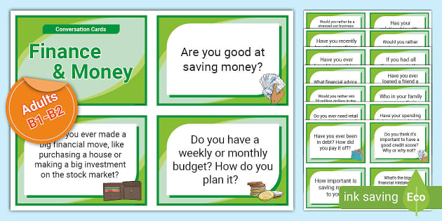 ESL Business English Conversation Starters for Adult ESL Learners Money and