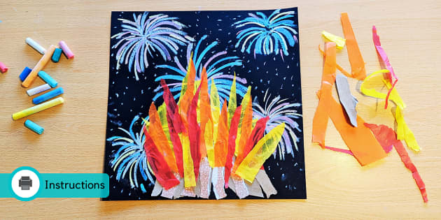 Tissue Paper Sparkler Firework Craft