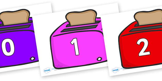 Numbers 0-100 on Toasters