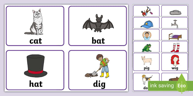 Phonics Matching Rhyming Cards (teacher made) - Twinkl