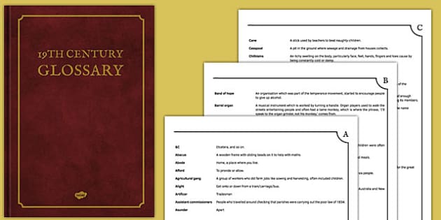 GCSE 19th Century Glossary (teacher made) - Twinkl