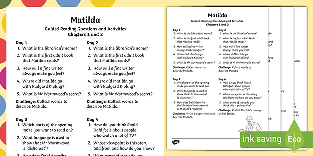 matilda role play worksheet teaching resources