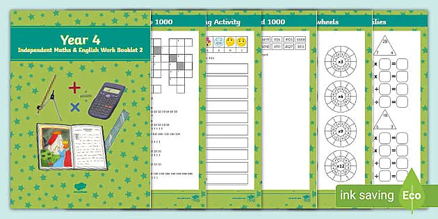 Y4 Home Learning Pack Independent Maths English Workbook