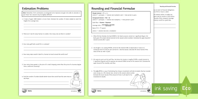 Estimation Worksheets | KS5 Maths | Beyond (teacher made)