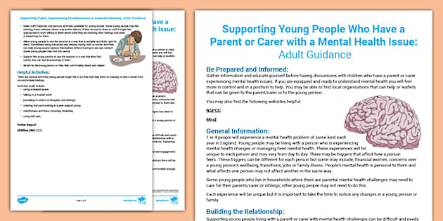 Supporting Pupils Who Have a Carer with Mental Health Issues