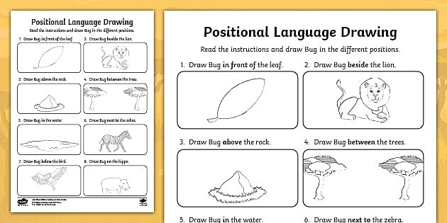 Bug's Big Trip: Positional Language Read and Draw Activity
