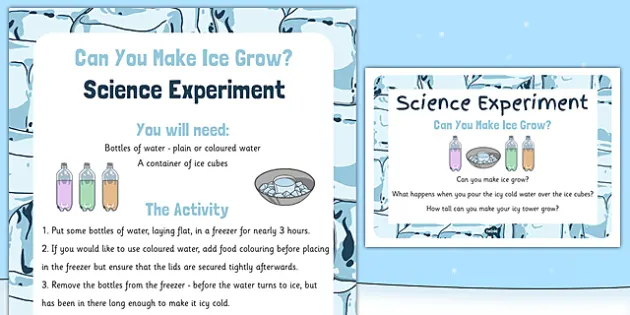 Build ice towers with bottled water and ice