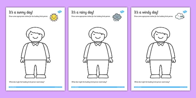 Dress the Toy Person for the Weather Drawing Activity - toys