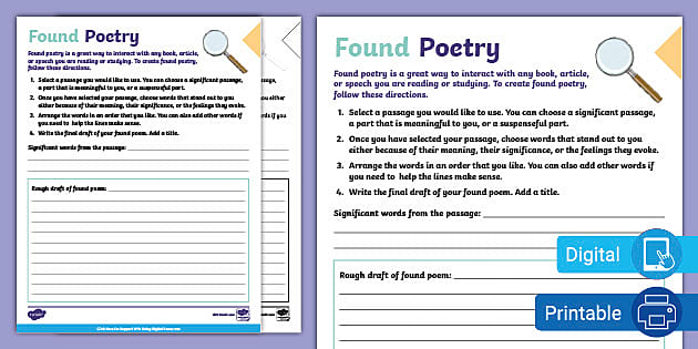 found poem assignment pdf