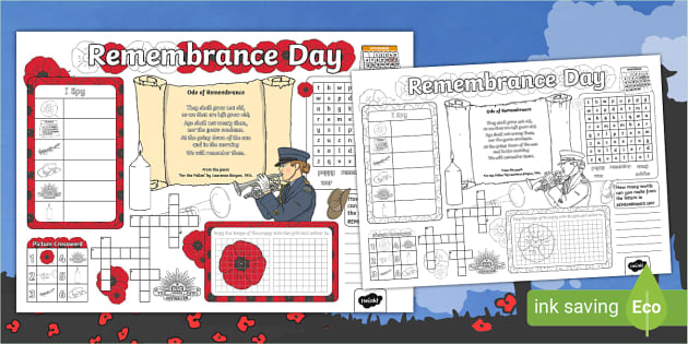 Remembrance Day Activity Mat (Year 1 And Year 2) - Twinkl