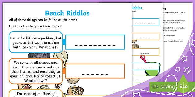 Beach Riddles Worksheet | Seaside | KS2 | Primary Resources